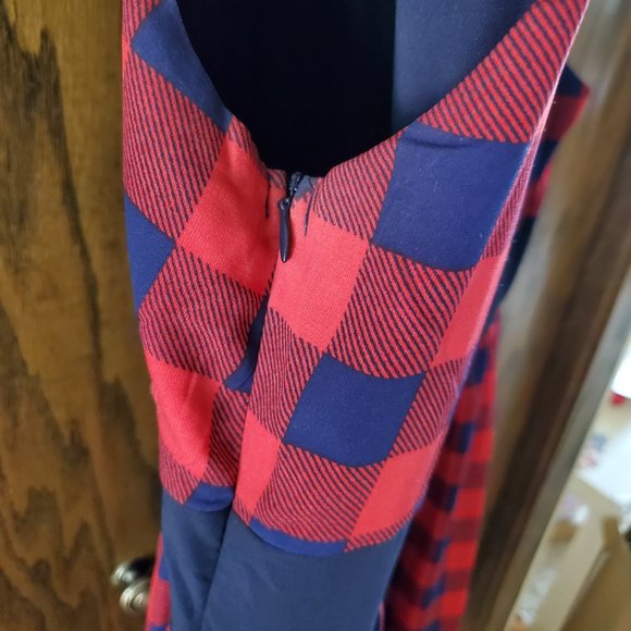 Red & Navy Plaid Modcloth Dress - Picture 3 of 4